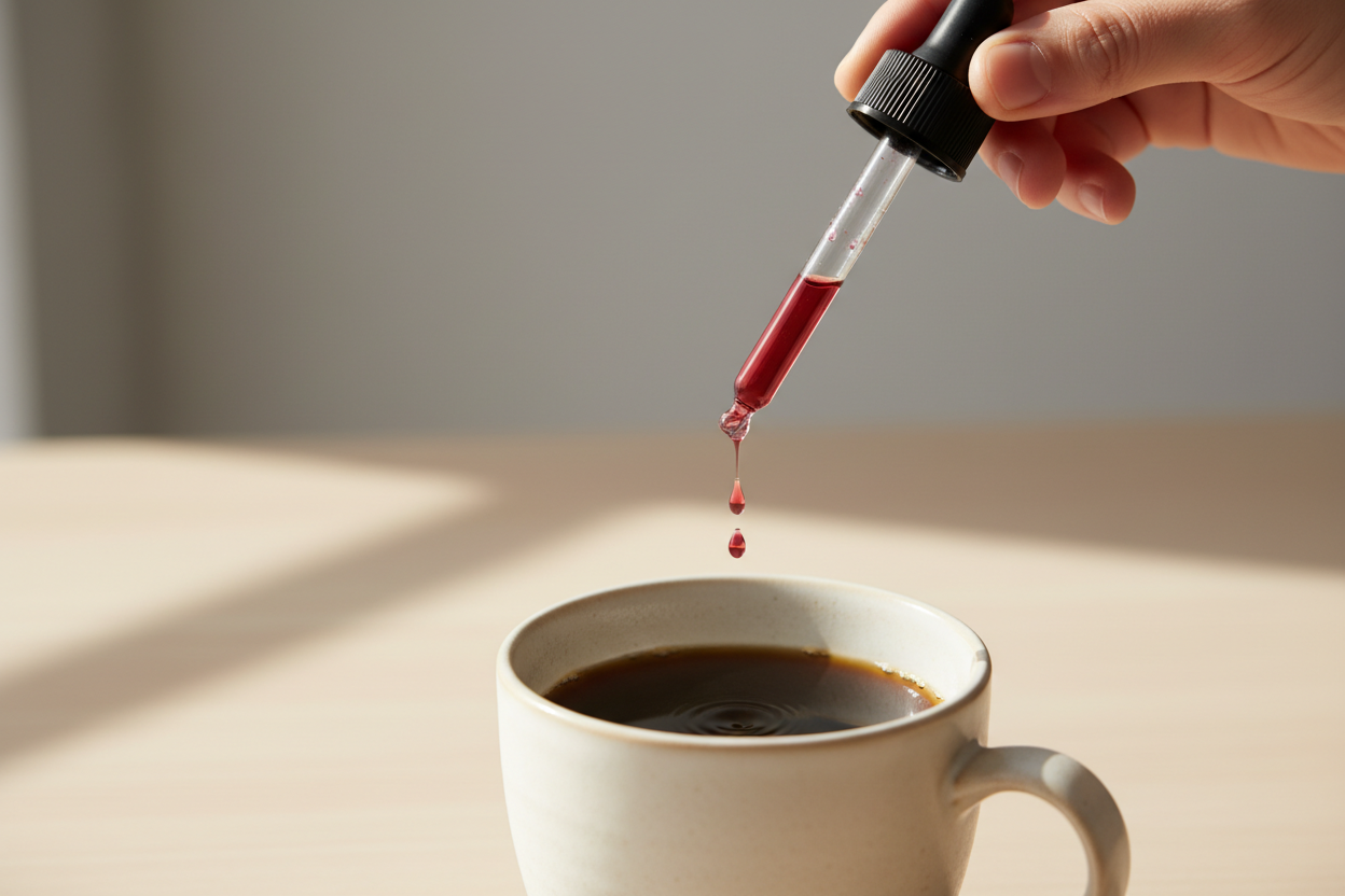 can you remove the bottle in the background and turrn the cup into a coffee mug